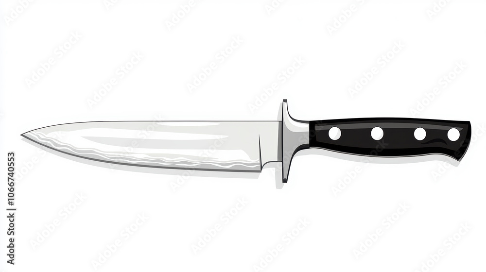 Modern Ceramic Kitchen Knife with Flat Design White Background Modern Ceramic Kitchen Knife with Flat Design White Background