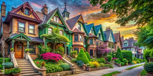 Surreal Midwood Brooklyn Homes: Enchanting Neighborhoods of New York City Captured in Dreamlike Imagery photo