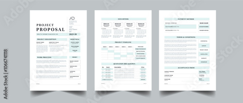 Project proposal and Project Plan layout design with 3 page full concept design