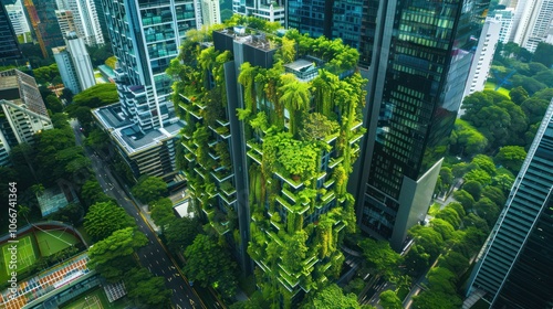 Cities creating green spaces that blend urban environments with nature. #1066741364