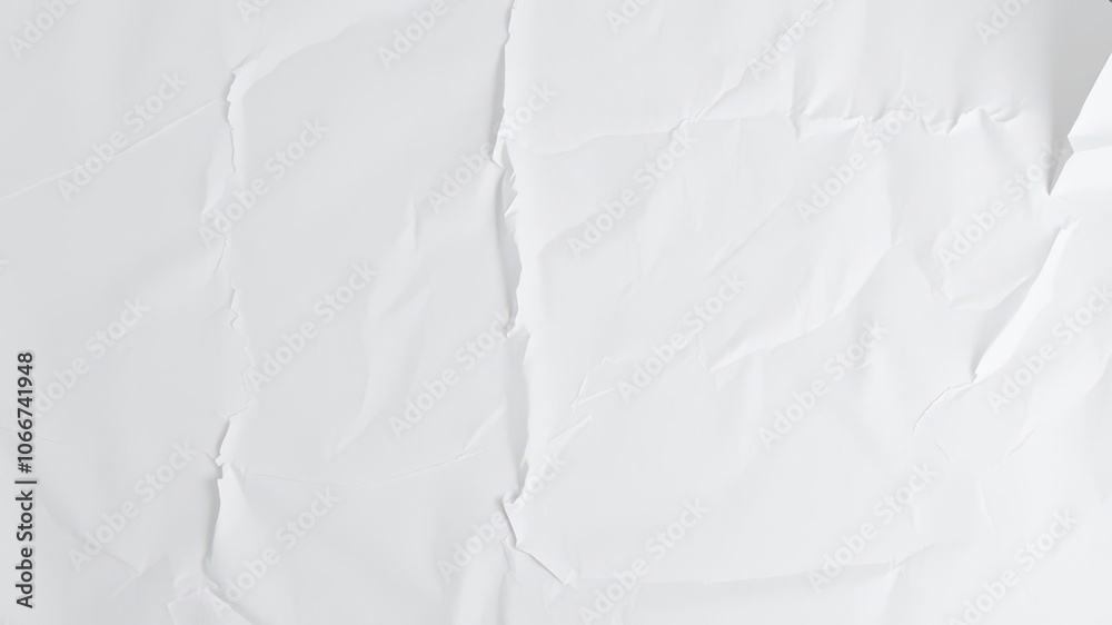 White creased poster with artistic texture, surface, creased, empty White creased poster with artistic texture, surface, creased, empty