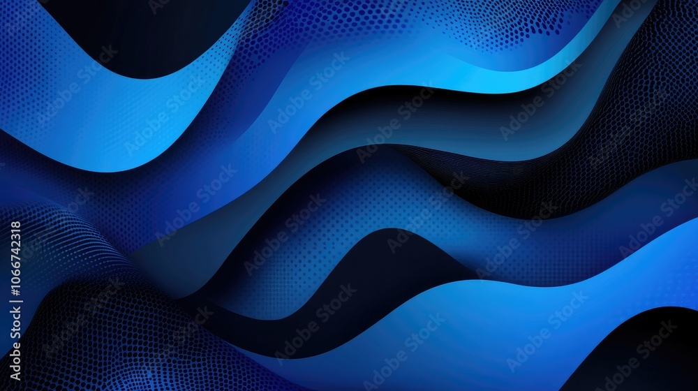 Abstract Blue Waves in Dynamic Motion Abstract Blue Waves in Dynamic Motion