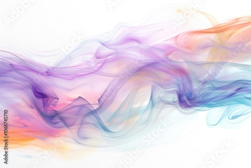 A close-up shot of colorful smoke on a white background