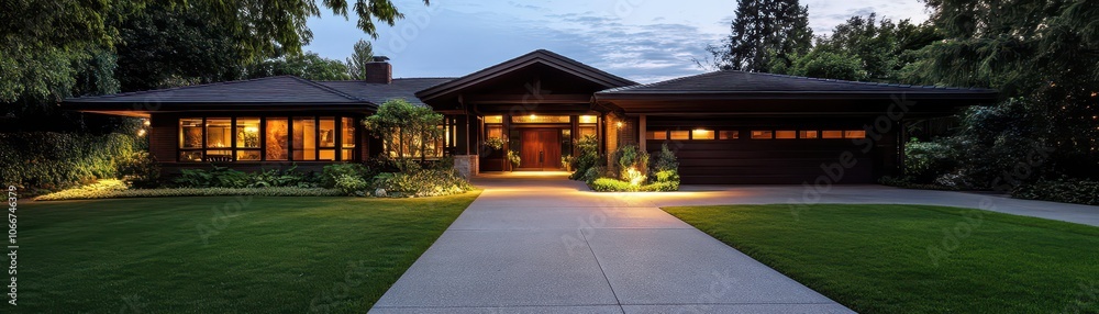 Spacious suburban home featuring a welcoming driveway and a charming front facade, perfect for family living.