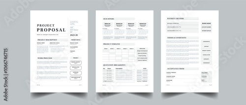 Project proposal and Project Plan layout design with 3 page full concept design