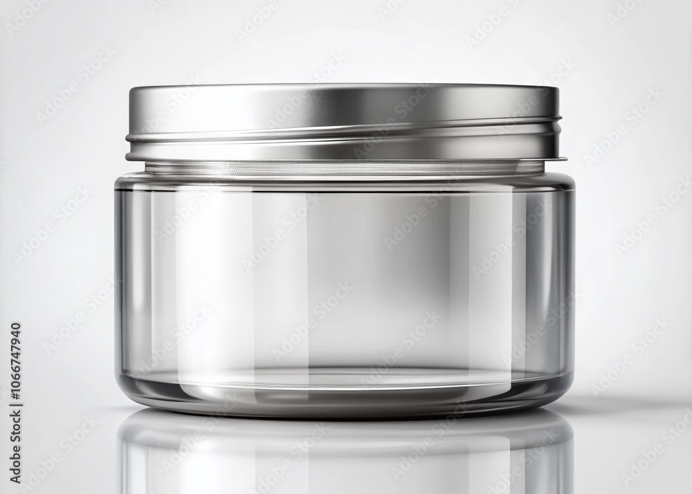 Transparent Plastic Jar Mockup with Aluminium Lid - Premium Quality Clear Background Template for Packaging Design, Branding, and Product Presentation Transparent Plastic Jar Mockup with Aluminium Lid - Premium Quality Clear Background Template for Packaging Design, Branding, and Product Presentation