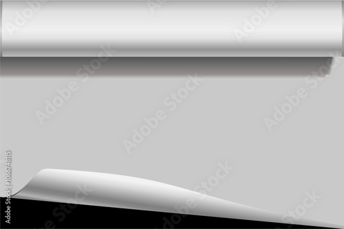 Vector realistic paper scroll. Vintage document, symbol of graduation and education. Curly empty parchment, old traditional certificate, document template.