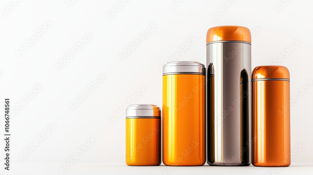 Thermos flask with cup lid camping gear isolated on white 3D illustration, isolated on white background Thermos flask with cup lid camping gear isolated on white 3D illustration, isolated on white background