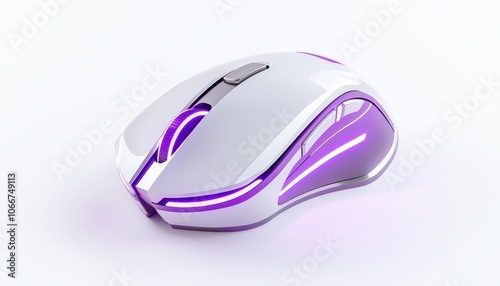 Wireless gaming mouse with RGB lighting isolated on white 3D illustration, isolated on white background photo