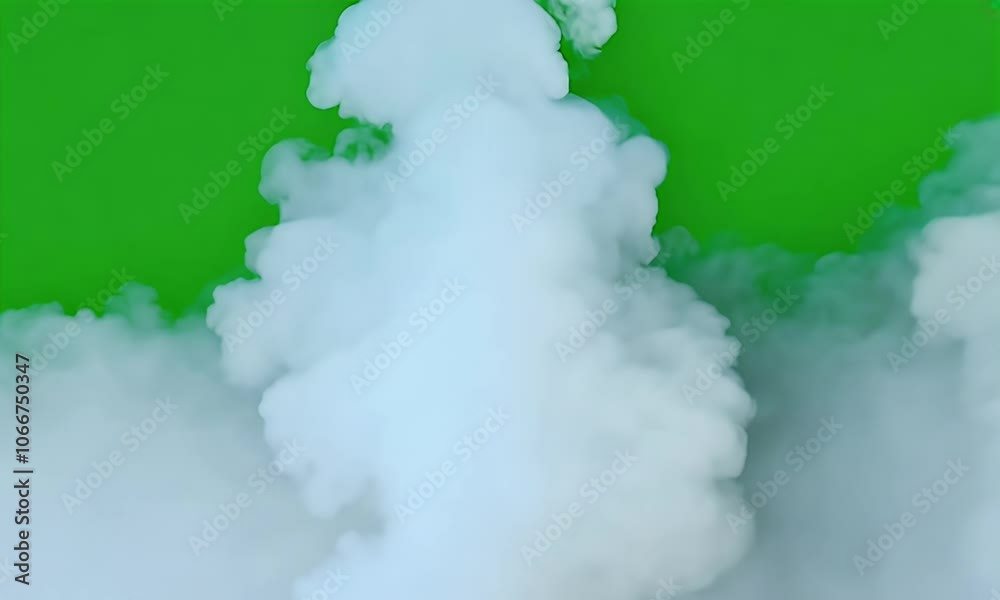Thick steam plume with multi-layered jets, green screen. Thick steam plume with multi-layered jets, green screen.