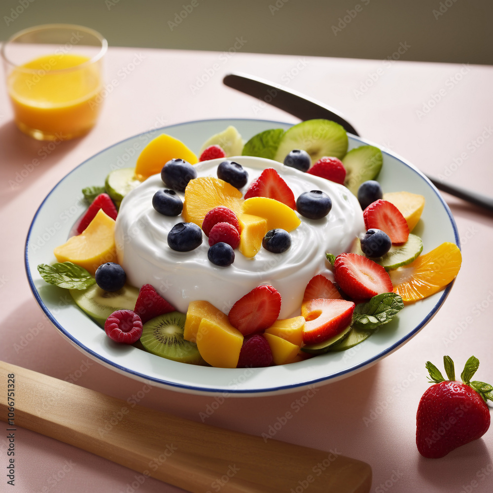 Dessert - Obstsalat mit Joghurt Dessert - Obstsalat mit Joghurt