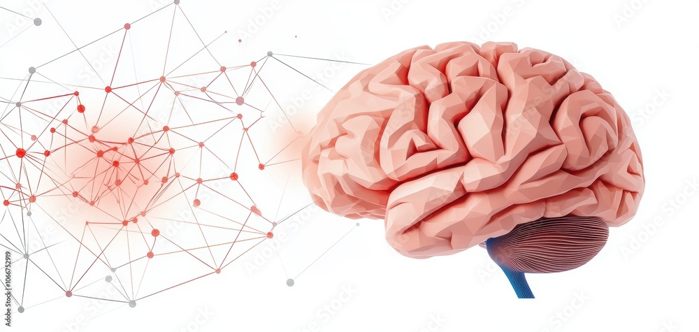 Realistic human brain illustration on white, symbolizing intelligence, cognitive function, and the science behind human behavior Realistic human brain illustration on white, symbolizing intelligence, cognitive function, and the science behind human behavior