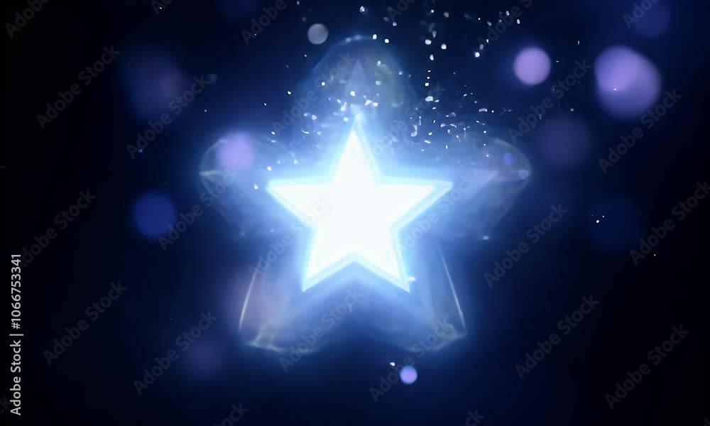Magical star-shaped special effect with a radiant glow that creates a bokeh effect that slowly moves across a black background. Magical star-shaped special effect with a radiant glow that creates a bokeh effect that slowly moves across a black background.