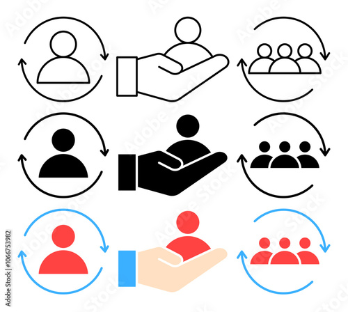 Customer retention vector icon collection. vector illustration set.