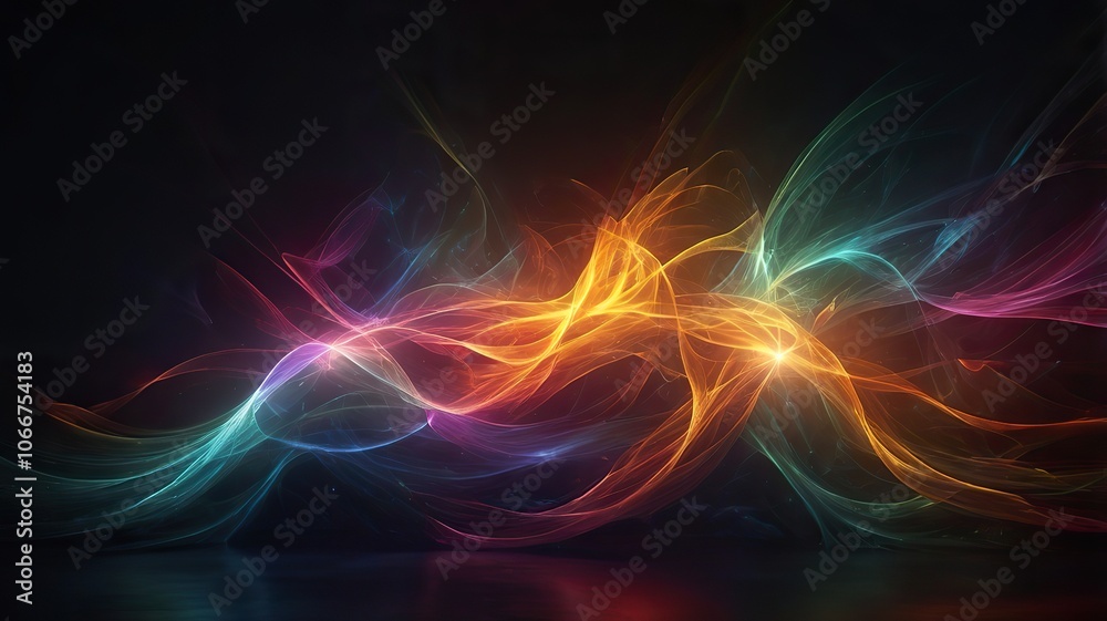 The Dancing Light. Colorful Spectrum Dancing Light Waves. Ideal for desktop wallpaper or background.  
