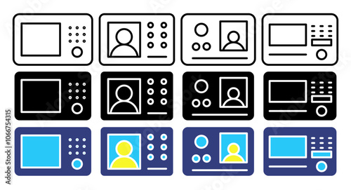 Intercom vector icon collection. vector illustration set.