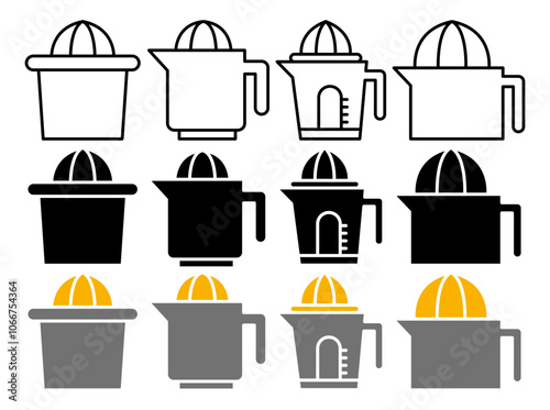 Juicer squeezer vector icon collection. vector illustration set.