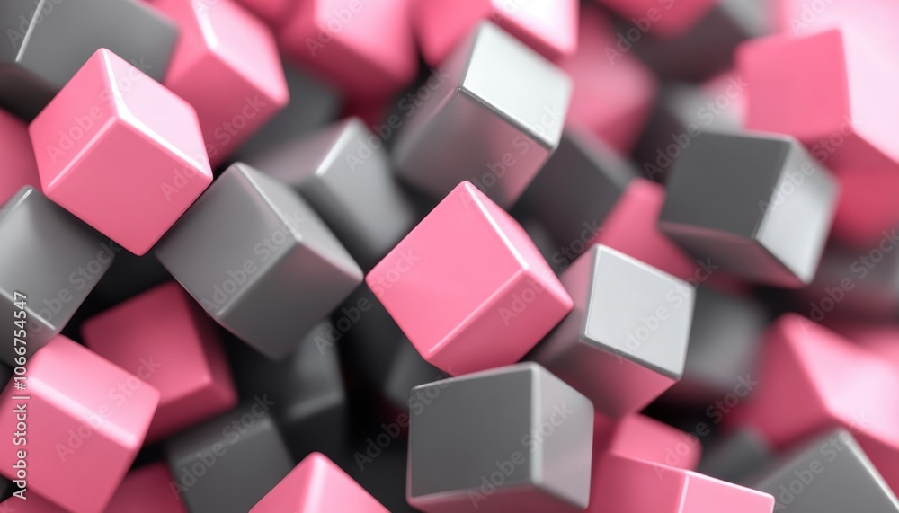 Obraz premium Pink & Gray Cubes.