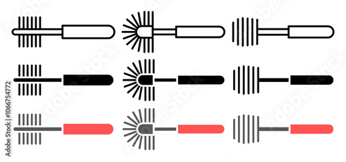 Toilet brush vector icon collection. vector illustration set.