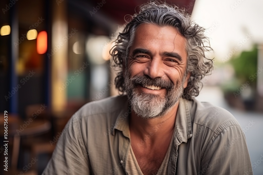 Portrait of a happy senior man smiling at the camera in a restaurant Portrait of a happy senior man smiling at the camera in a restaurant