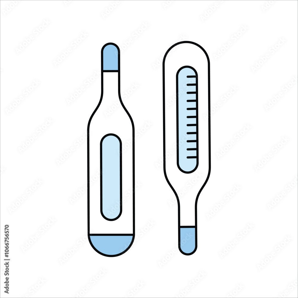 thermometer blue icon with white background vector stock illustration thermometer blue icon with white background vector stock illustration