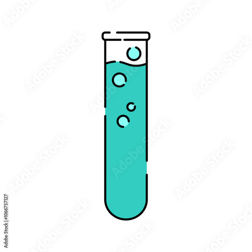 Laboratory Testy Tube Icon Illustration with bright colour palette in flat design style for education and future technology theme design.