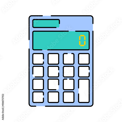 Calculator Icon Illustration with bright colour palette in flat design style for education and future technology theme design.