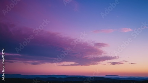 A breathtaking twilight scene showcasing a crescent moon and evening star over serene mountain silhouettes, perfect for nature lovers and tranquil landscapes