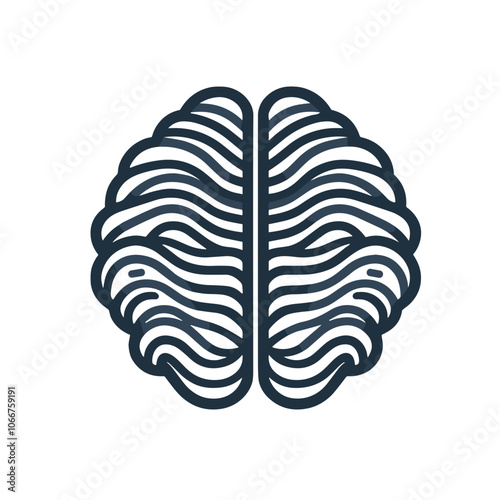 Stylized brain icon featuring smooth lines symbolizing innovative thinking and creativity