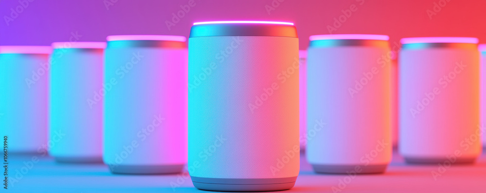 Vibrant background with a focus on a single beverage can, ideal for advertising and modern design concepts.