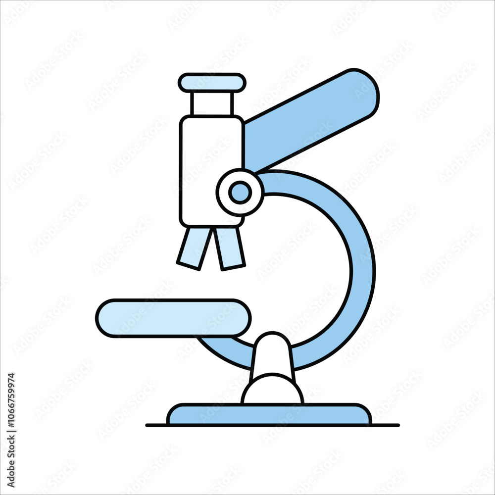 microscope blue icon with white background vector stock illustration microscope blue icon with white background vector stock illustration