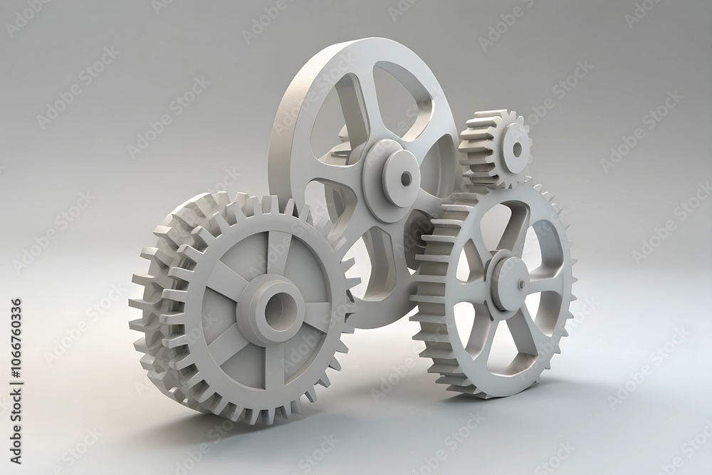 3D render Mechanical cogwheels and cogs flat lay on the white isolated background. illustration technology engineering concept. 3D render Mechanical cogwheels and cogs flat lay on the white isolated background. illustration technology engineering concept.