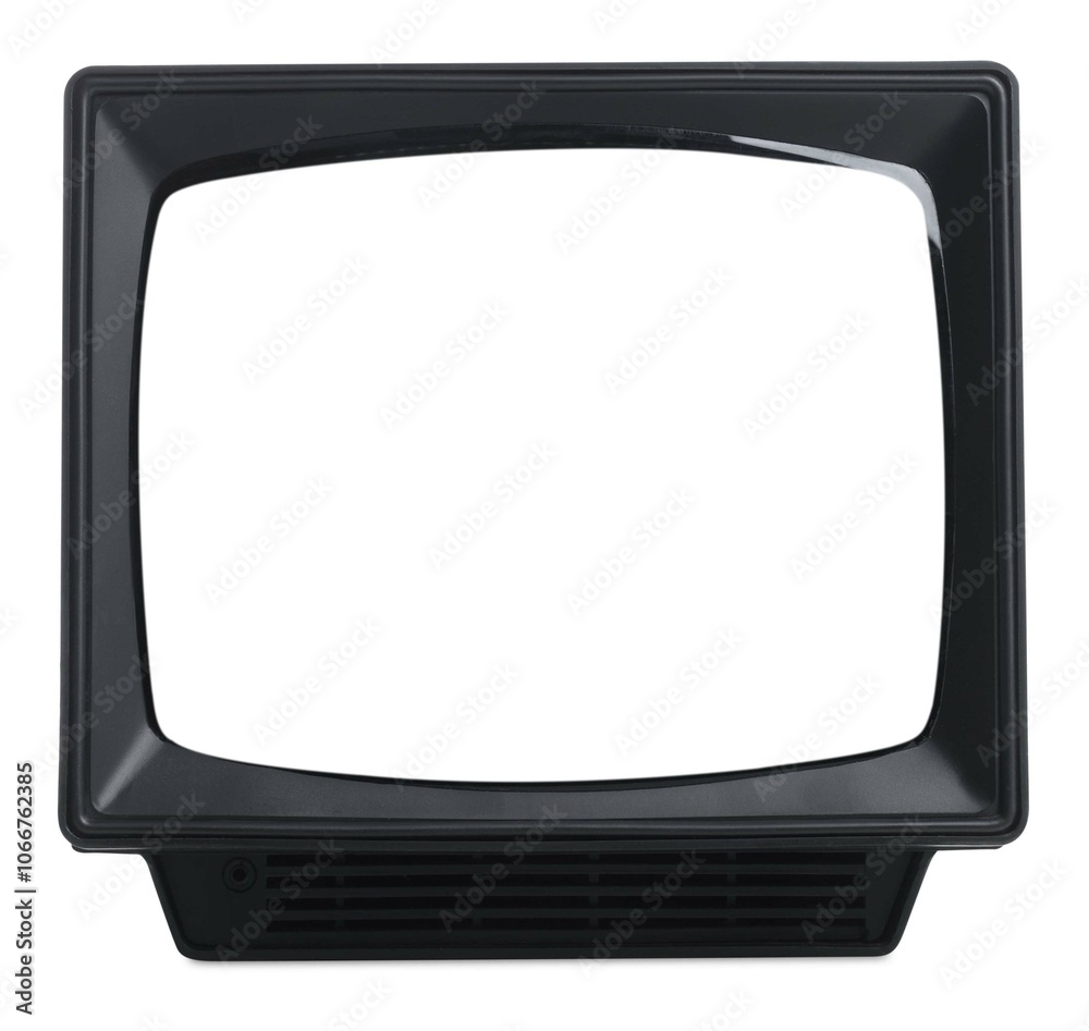 Retro TV with blank screen isolated on white Retro TV with blank screen isolated on white
