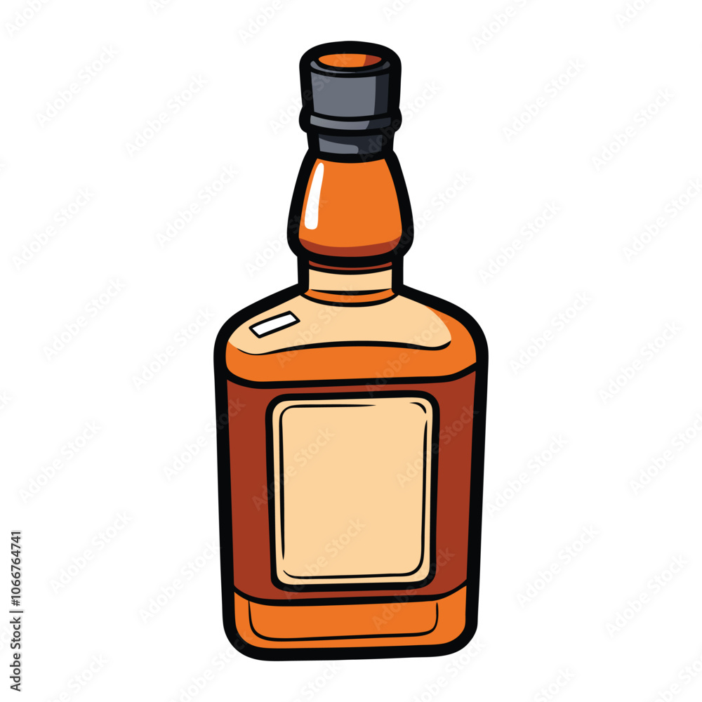 elegant whiskey bottle with blank label elegant whiskey bottle with blank label
