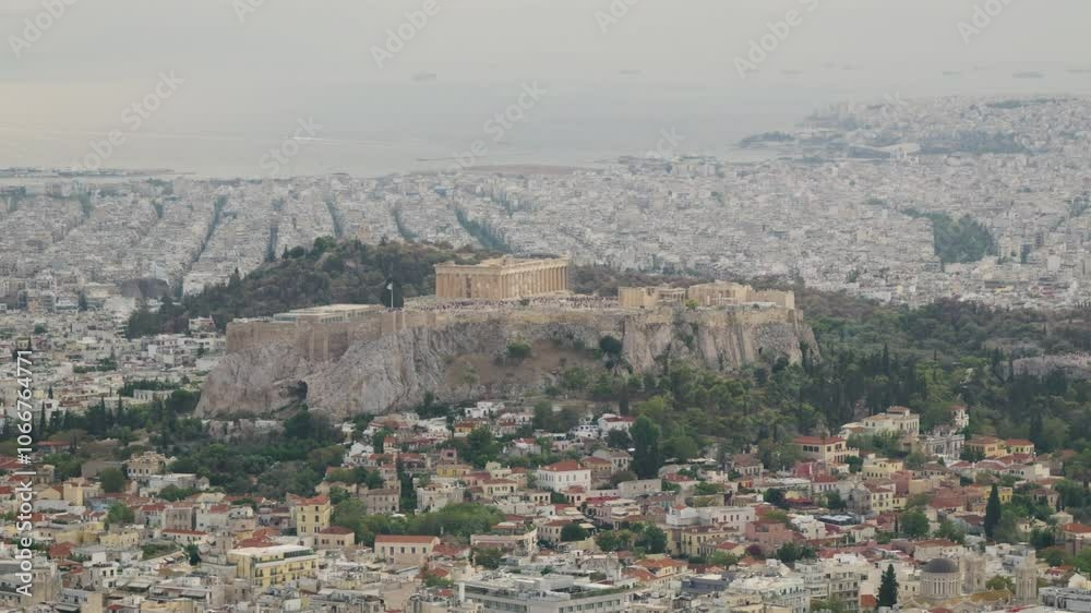 Wide open view over Acropolis from viewpoint at Lycbettus Hill Wide open view over Acropolis from viewpoint at Lycbettus Hill