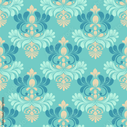 Seamless damask pattern with a classic floral design.African embroidery patterns, paisley, boho, floral ikat, ethnic floral designs, ikat sari, ikat patterns and ethnic patterns.