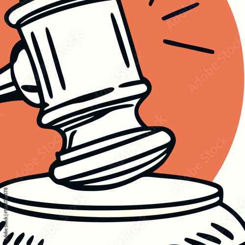 Gavel Illustration: Symbol of Justice and Law