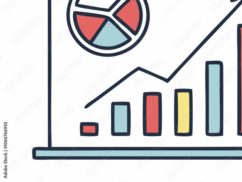 Fototapeta premium Business Presentation Illustration: Speaker, Audience, and Growth Chart