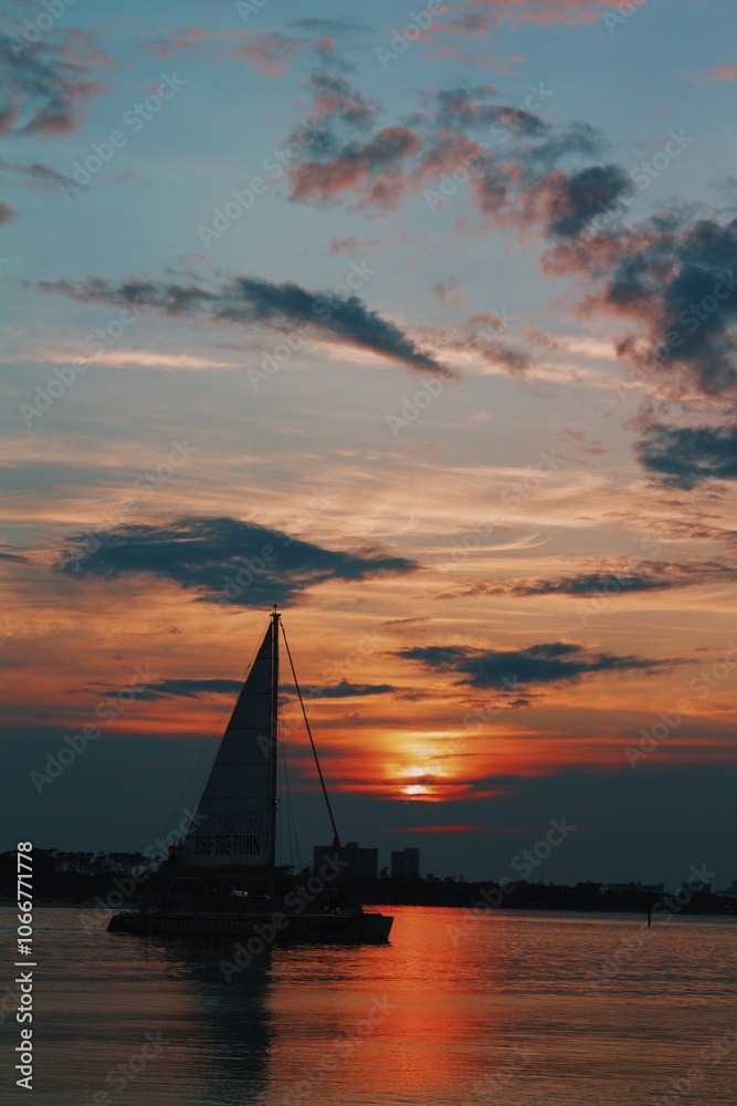 Fototapeta premium sailboat at sunset