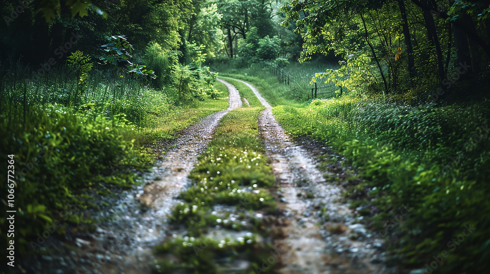 Naklejka premium The concept of the road is a path, a symbol of freedom