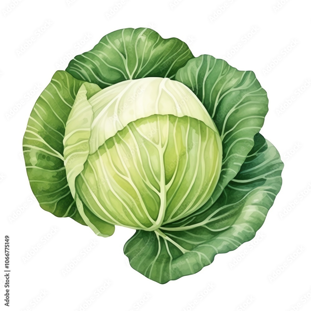 Fresh green cabbage isolated on white background, showcasing natural texture and crisp leaves, perfect for healthy eating concepts. Fresh green cabbage isolated on white background, showcasing natural texture and crisp leaves, perfect for healthy eating concepts.