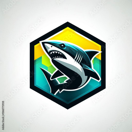 Stylized shark logo modern design photo