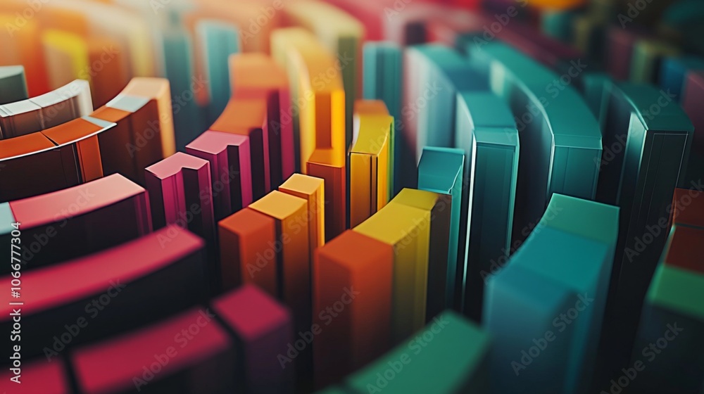 Obraz premium Colorful Abstract 3D Data Visualization Art Design