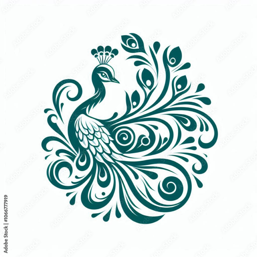 Creative peacock design with harmonius colour combination Creative peacock design with harmonius colour combination