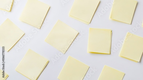 Wallpaper Mural Blank yellow sticky note paper isolated on a white background, perfect for creative ideas and reminders. The sticky note paper offers a vibrant space for writing, making it ideal for organization. Torontodigital.ca