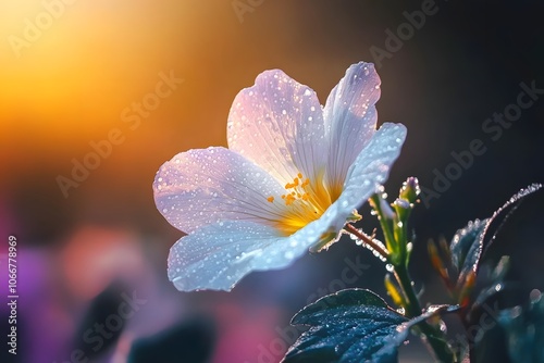 Captivating flower blooms under sunrise glow