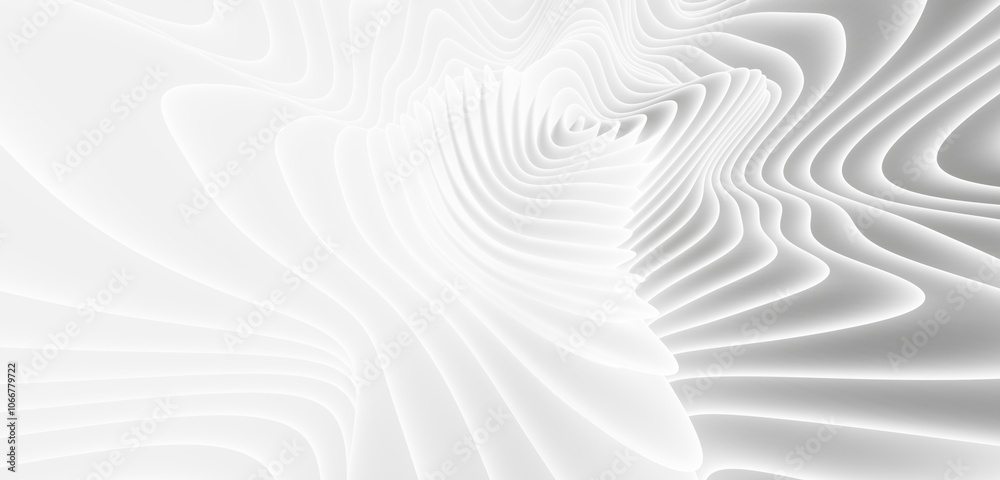 Abstract white background curved pattern in design 3d render Abstract white background curved pattern in design 3d render