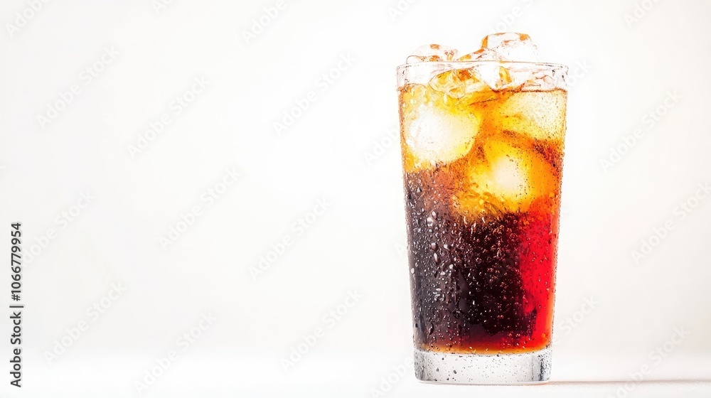 Refreshing soda cocktail on a white background, perfect for a cocktail banner. Vibrant and enticing, this soda cocktail image offers ample photo style copy space for creativity. Refreshing soda cocktail on a white background, perfect for a cocktail banner. Vibrant and enticing, this soda cocktail image offers ample photo style copy space for creativity.