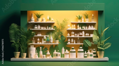 Wallpaper Mural Minimalist 3D Render of a Beauty Store Display Torontodigital.ca