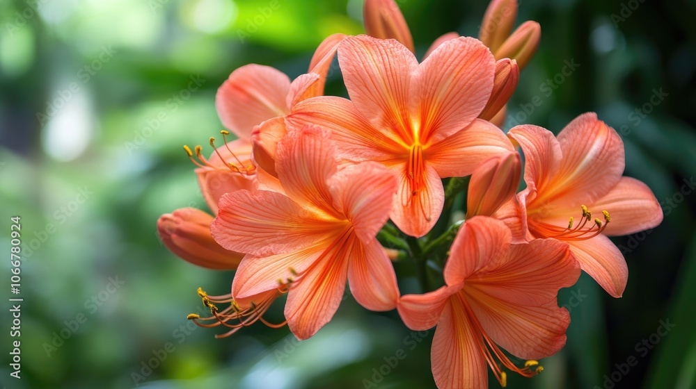 Close-up of vibrant orange flowers complemented by lush green foliage in the background. This vibrant orange flowers image includes ample copy space for creative use. Close-up of vibrant orange flowers complemented by lush green foliage in the background. This vibrant orange flowers image includes ample copy space for creative use.